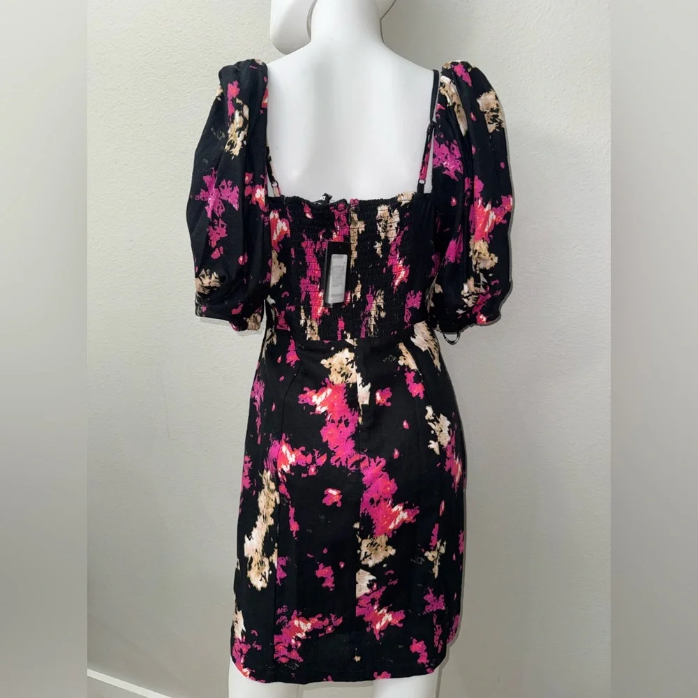 DKNY Off-The-Shoulder Puff Sleeve Mini Dress NWT - Picture 4 of 4